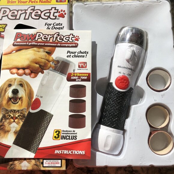Bell + Howell PawPerfect Pet Nail Groomer Gentle Painless 3 Grooming Rollers CN - Picture 3 of 8